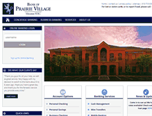 Tablet Screenshot of bankofprairievillage.com